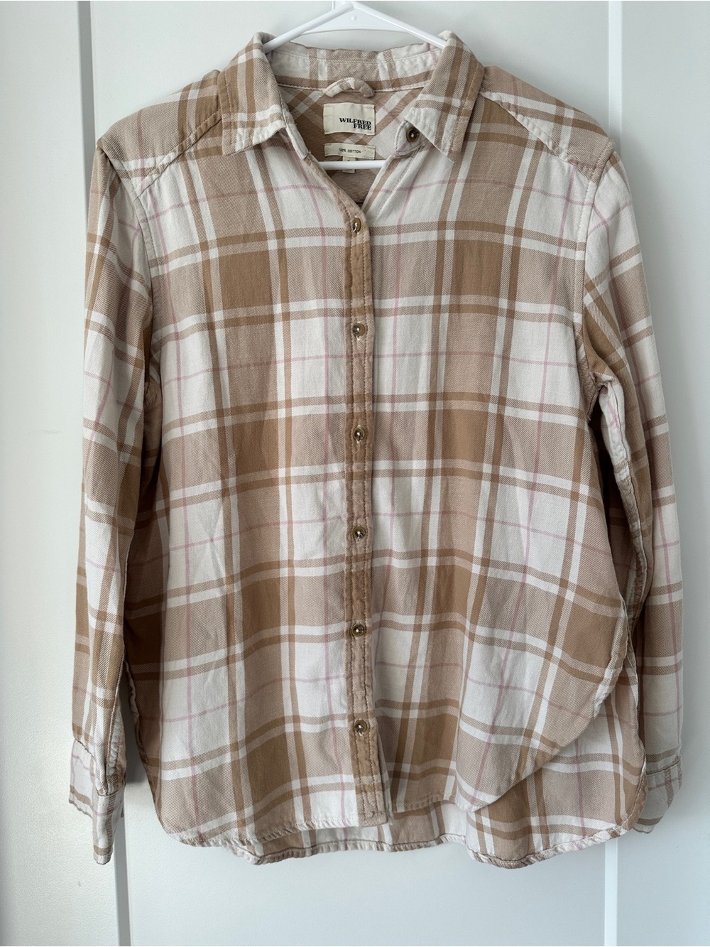 Wilfred Free Aritzia Plaid Cotton Button- Down Shirt Size Small Women’s